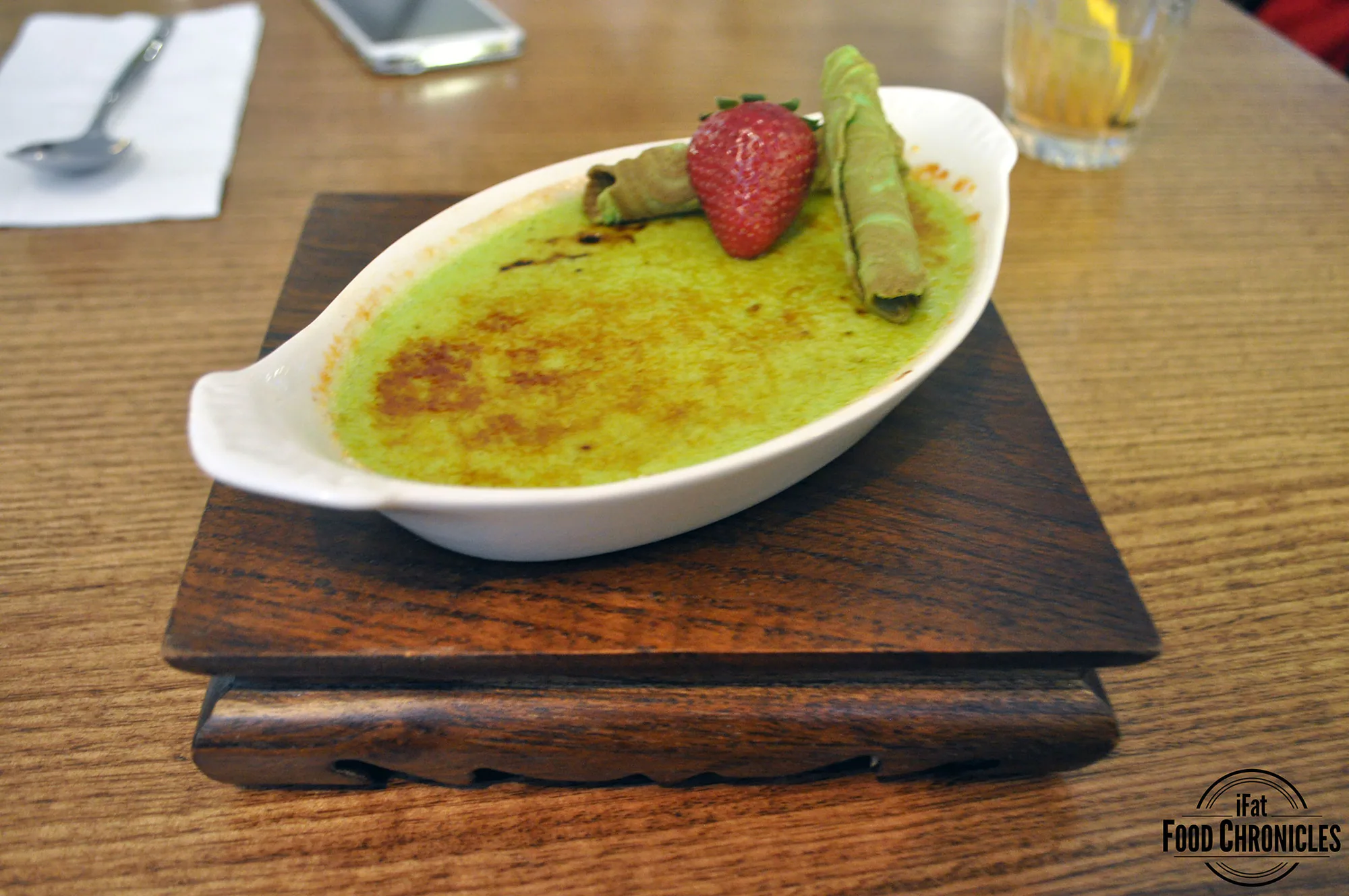 Pandan creme brulee at Green Peppercorn, CBD