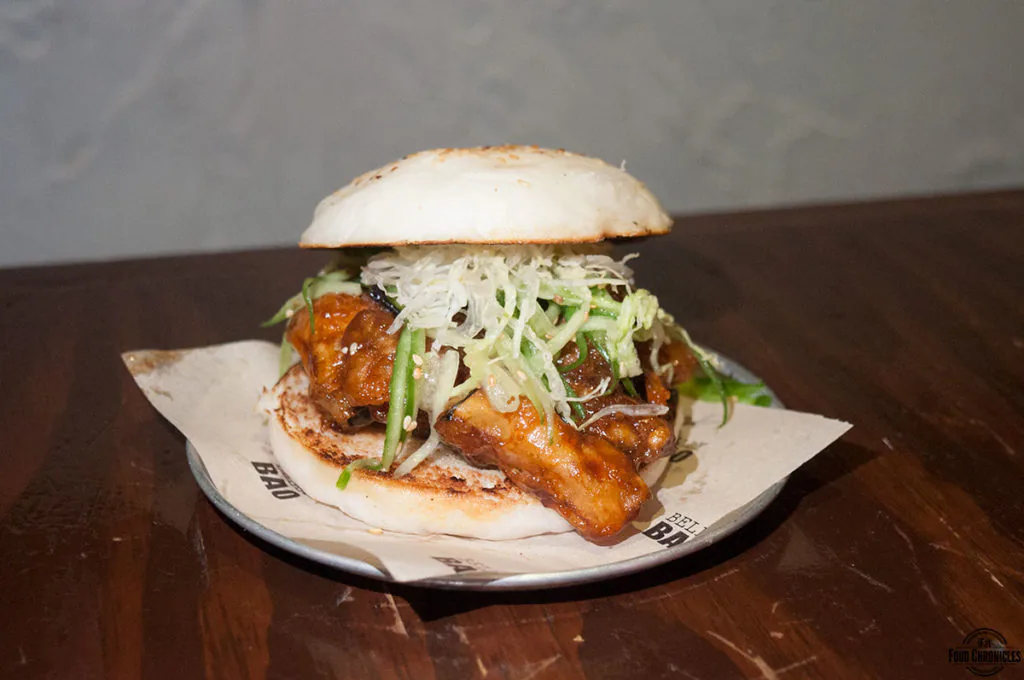 belly bao eggplant baoger