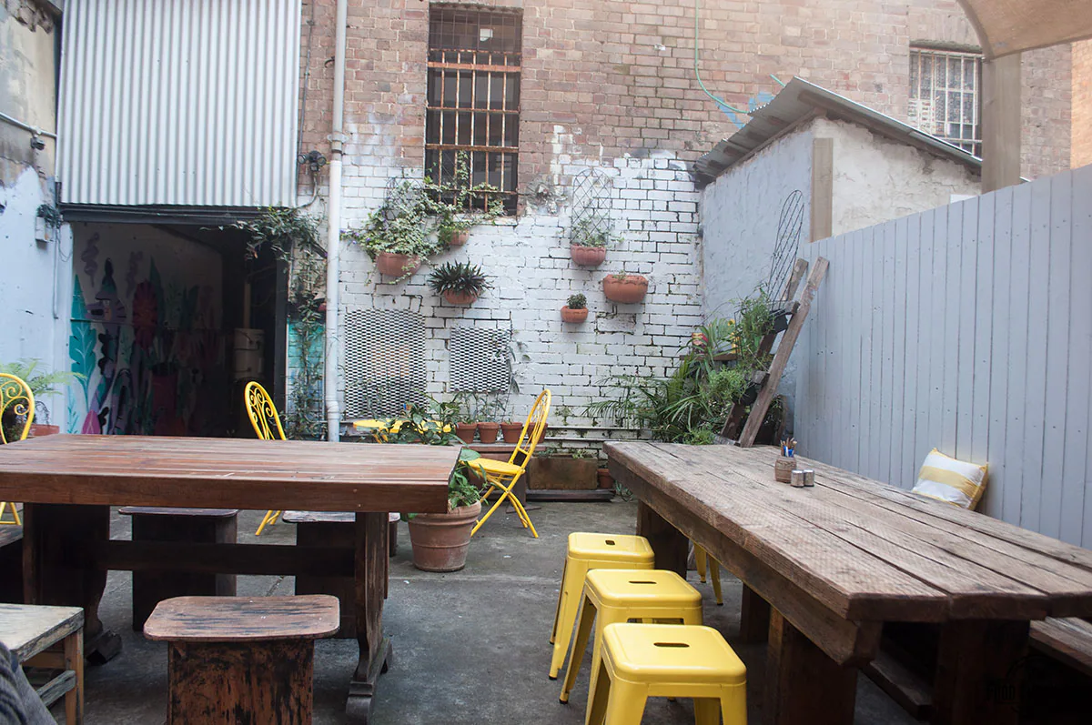 upside cafe courtyard