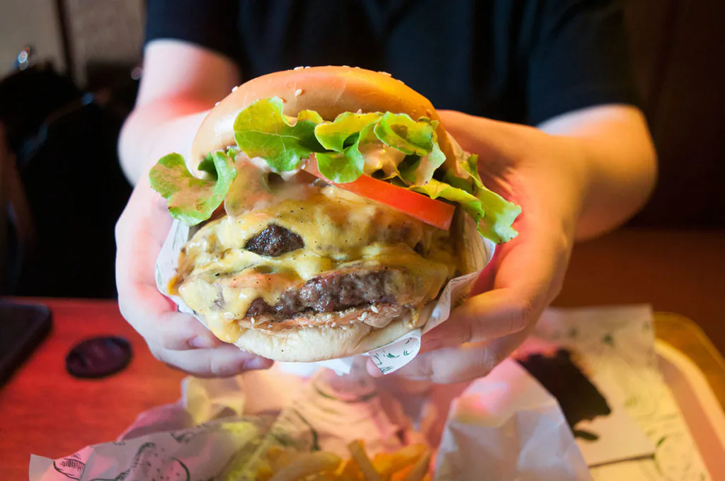 The Superior Burger: Beef, cheese, tomato, pickles, lettuce and Superior sauce