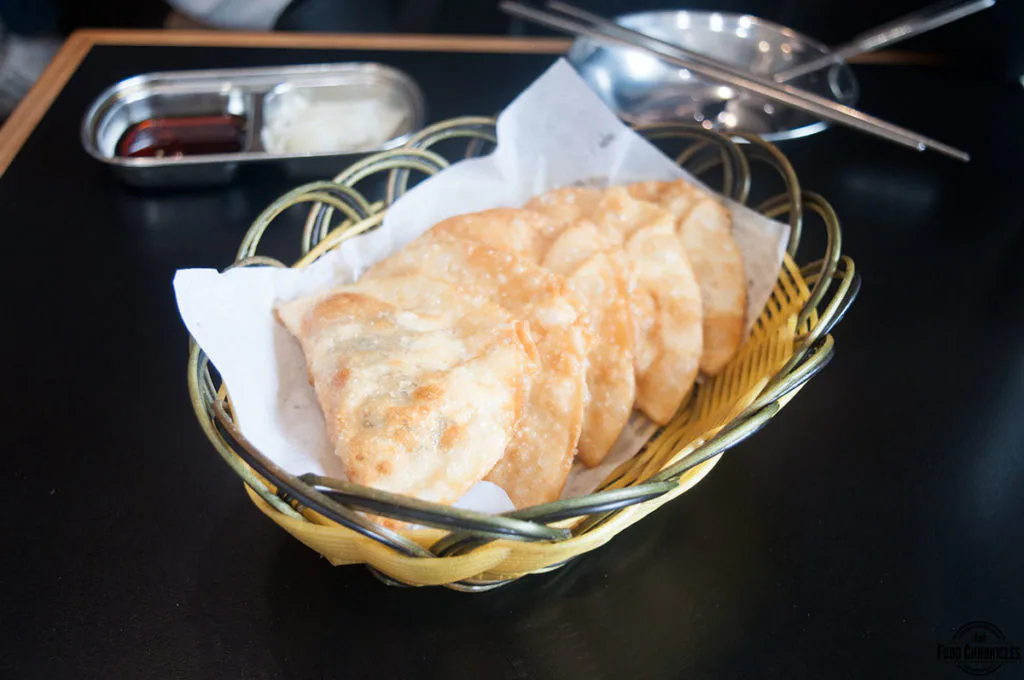 the mandoo fried pork dumplings
