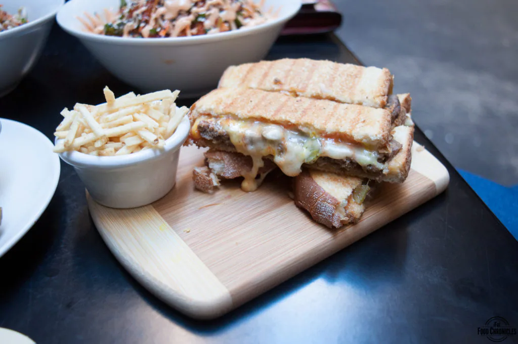 since i left you cheeseburger toastie