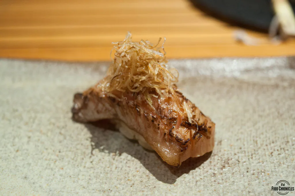 Soy seared salmon with fried leeks