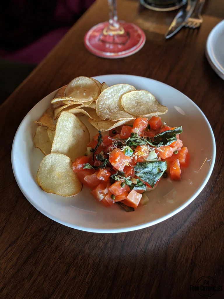 Trout tartare with potato crisps