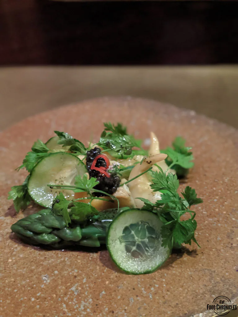 Clam salad with caviar