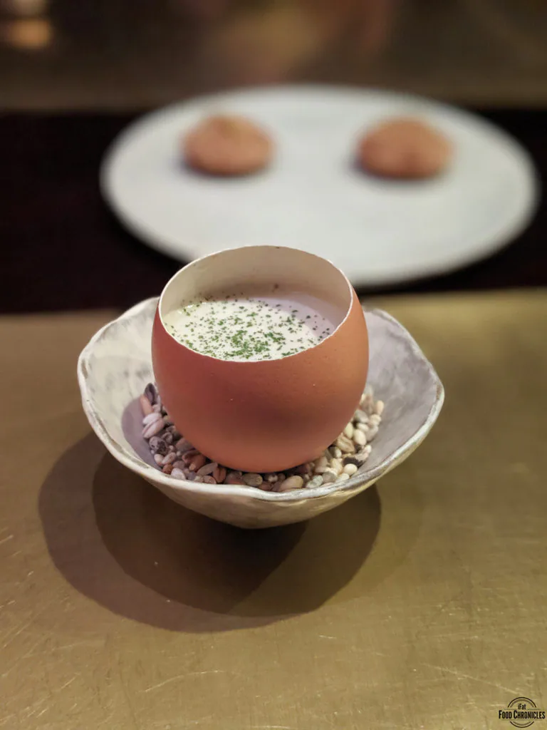egg custard with foie gras