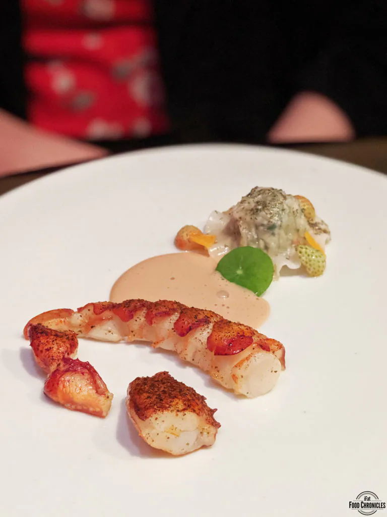 Lobster and organic vegetables