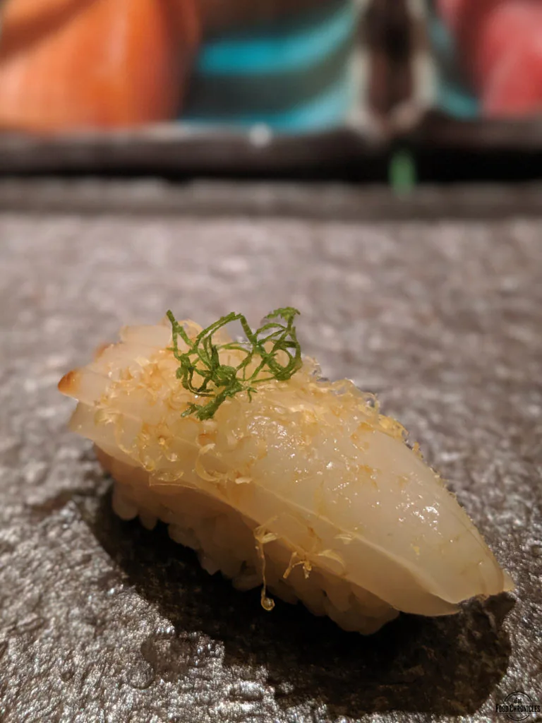 Cuttlefish with shaved egg yolk