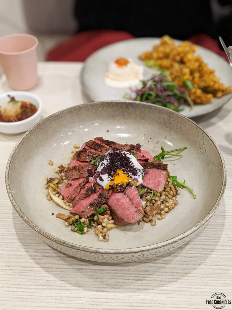 Seared wagyu beef with mixed mushrooms