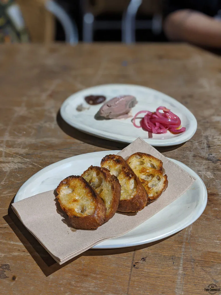 Chicken liver pate at Bush Redfern