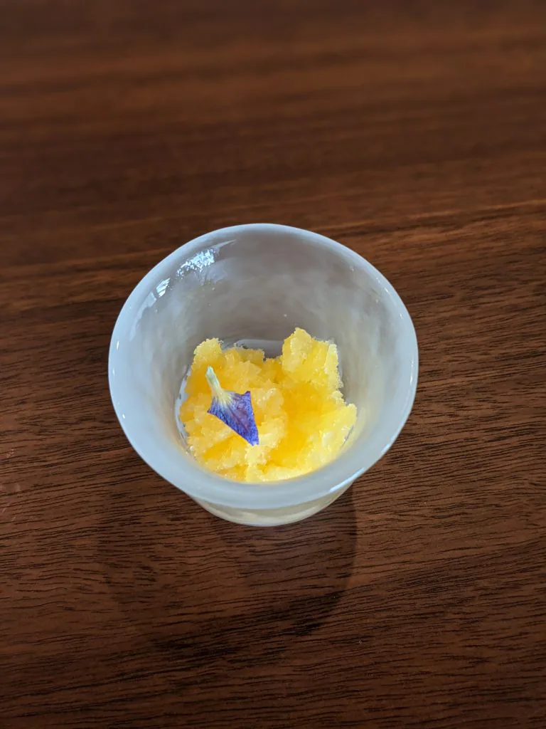 Mango and ginger granita