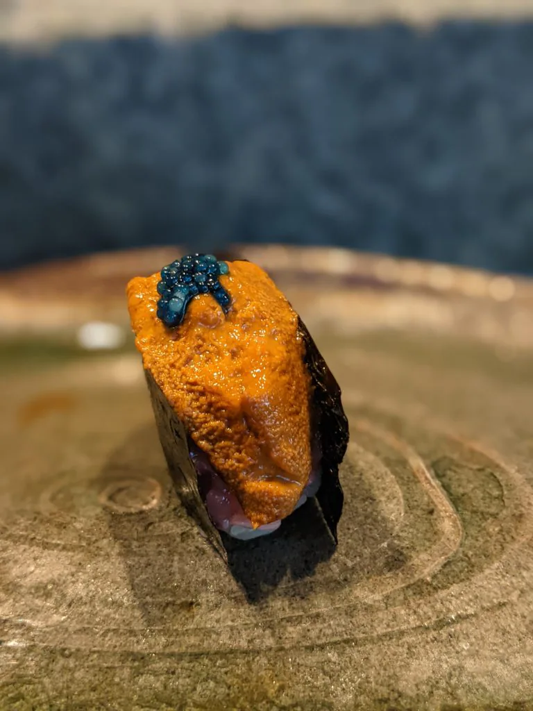Scampi, toro, uni and scampi caviar