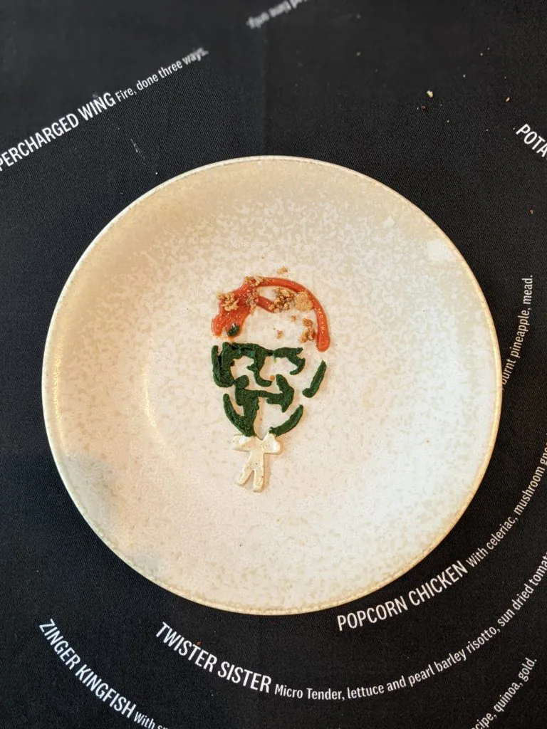 Tongue Twister with KFC, tomato, lettuce and pepper mayo