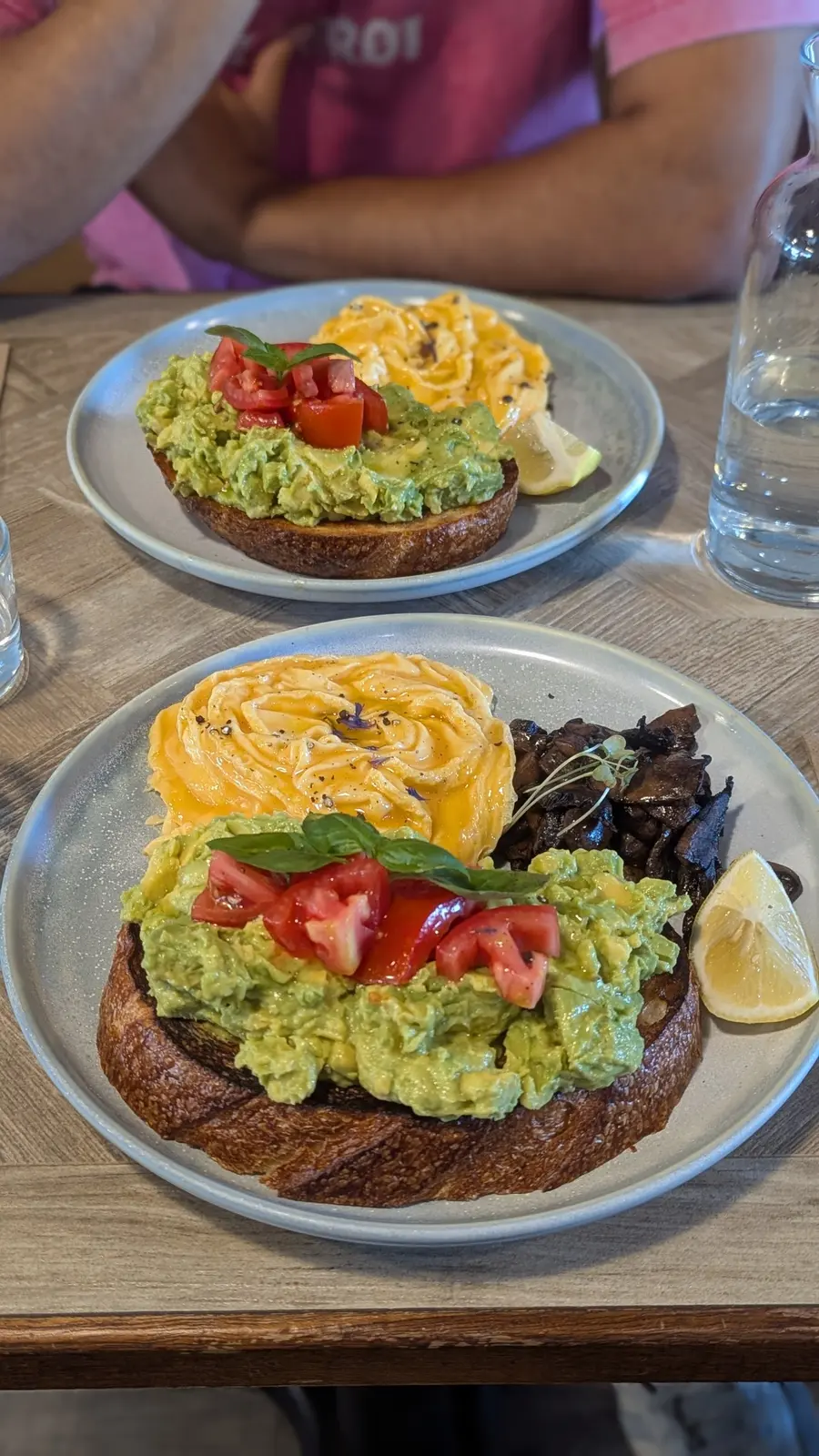 Mattina Concord West avocado toast with eggs and mushrooms