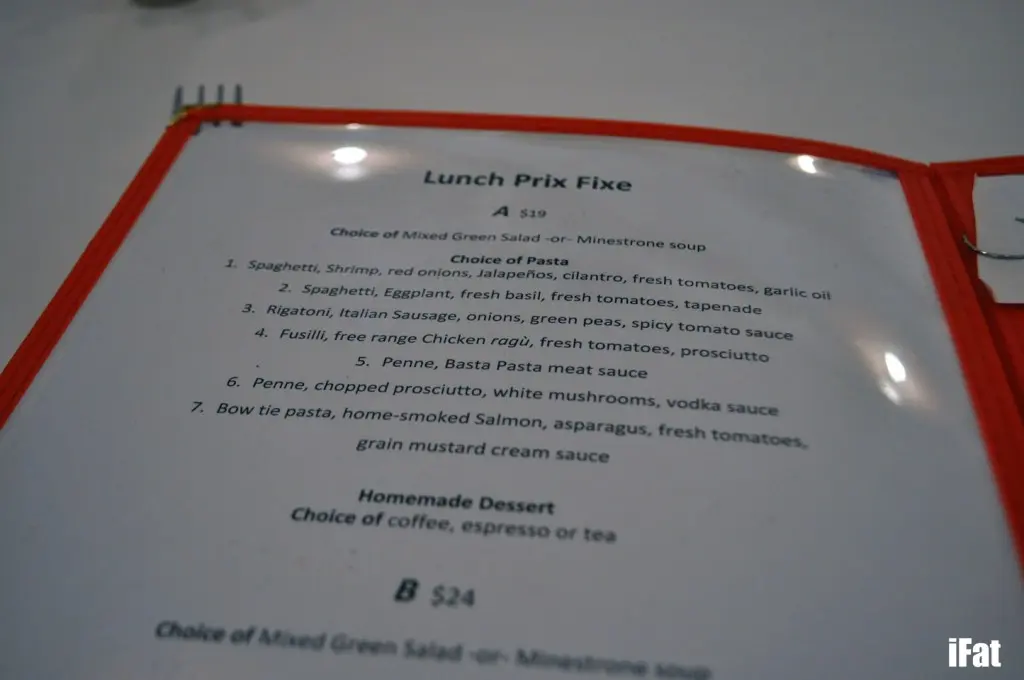 Basta Pasta, New York — food and venue photograph