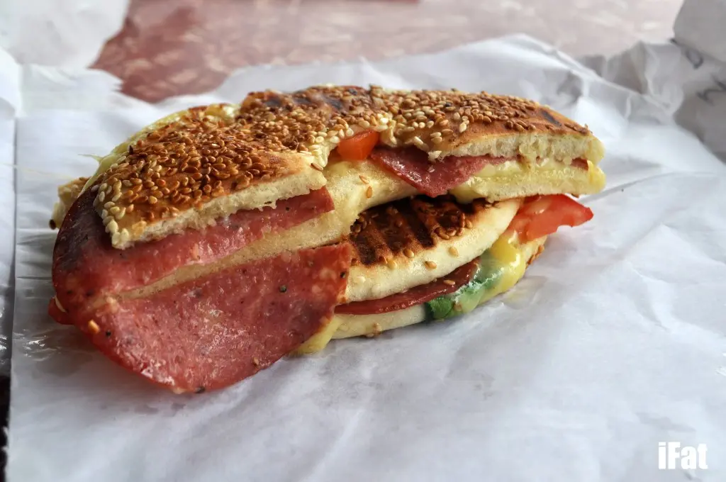 Salami bagel with cheese, tomato and avocado at Coffee, Tea and Me