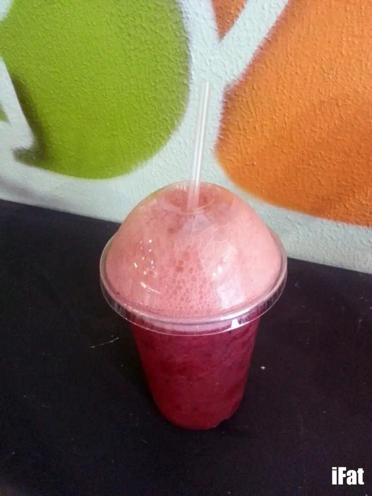 Red Ranger with beetroot, red apple, orange, mixed berries, ginger and lime.
