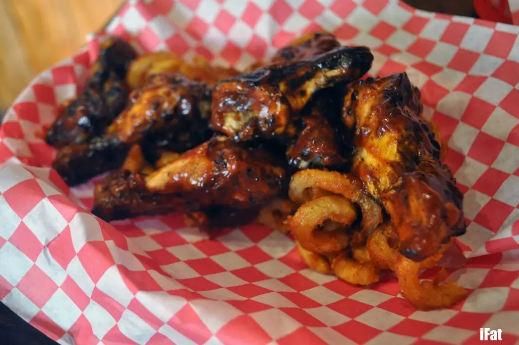 Left & right wings with BBQ sauce