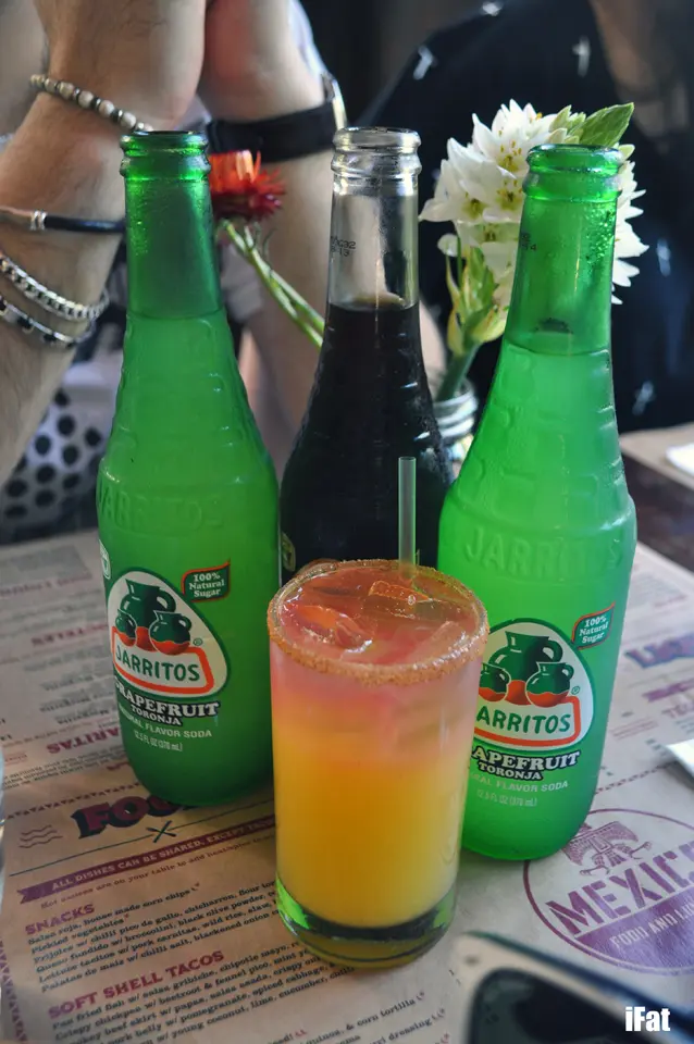 Mexican cola, grapefuit soda and a virgin margarita