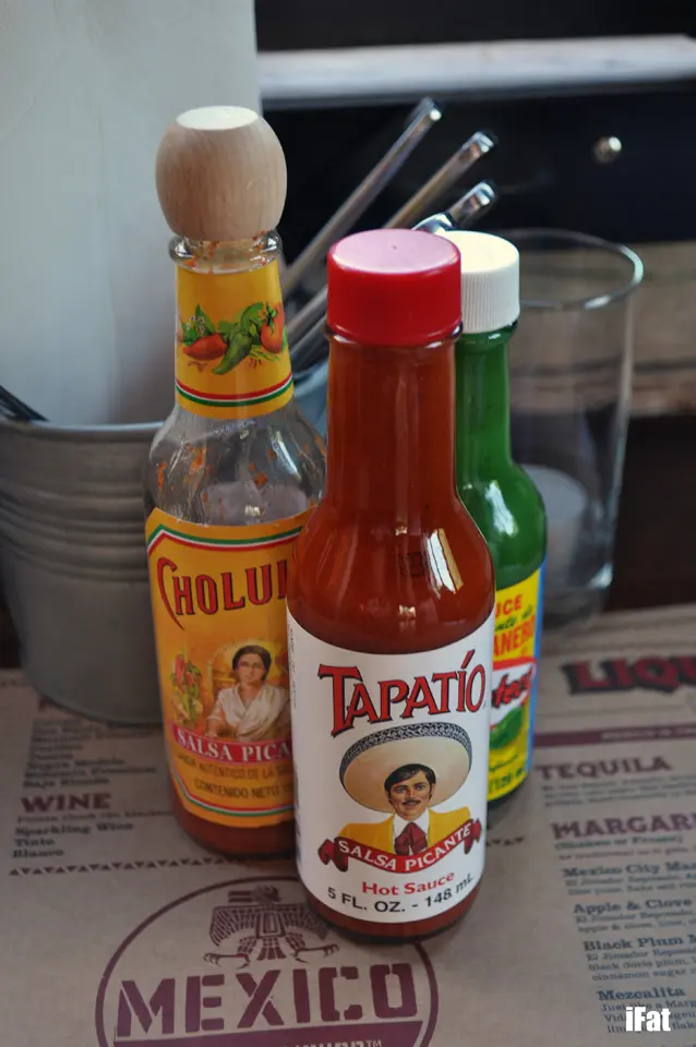Hot sauce. Hot sauce everywhere.