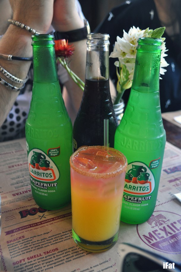 Mexican cola, grapefuit soda and a virgin margarita