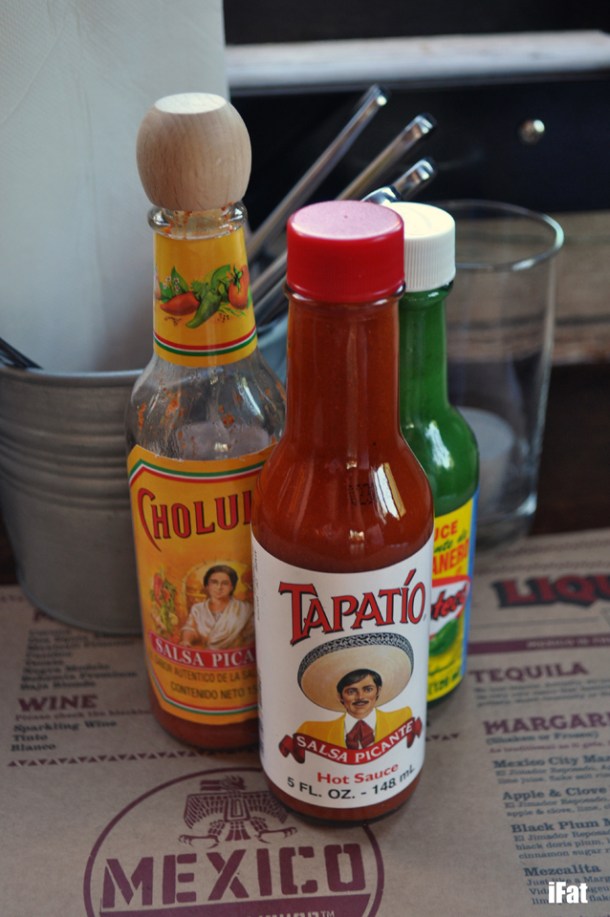 Hot sauce. Hot sauce everywhere.