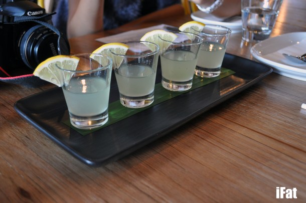 Lemon , Thai & Basil Shots.
