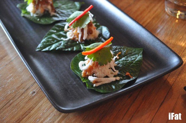 Spanner crab on Betel leaves.